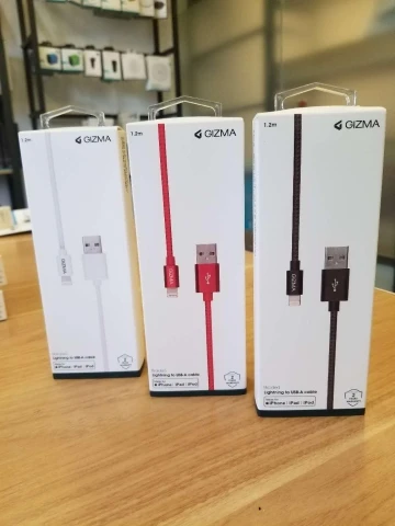 GIZMA IPHONE/IPAD MFI TPE BRAIDED CABLE 1.2 RED